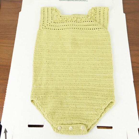 Kate Quinn Romper Infant Girl 18-24M Handmade Knit Green w/ Love From Africa NWT - Picture 1 of 8